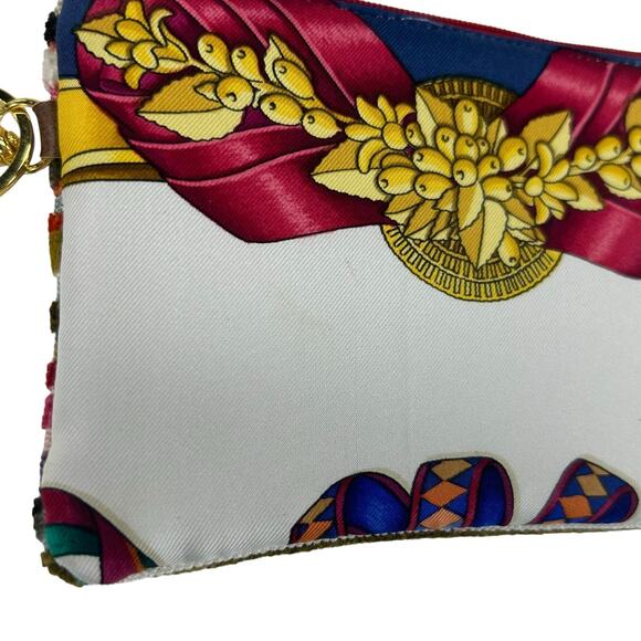 NWT Hermes Paris Reworked Multicolor Vintage Silk Scarf Wristlet Bag - Picture 2 of 7